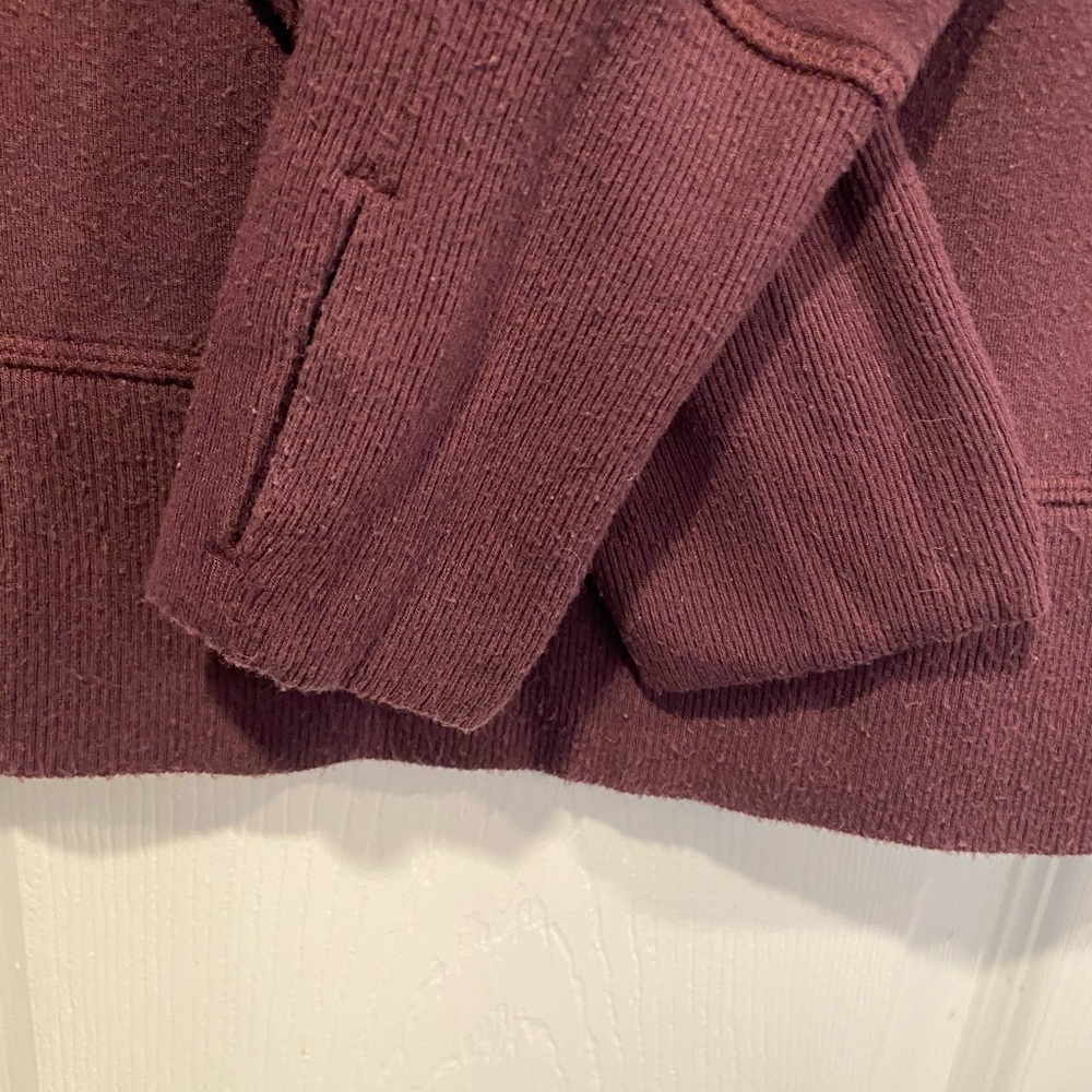 Athleta Size S Plum Purple Stretch Long Sleeve V Neck Tunic Top Thumbholes - Picture 3 of 9